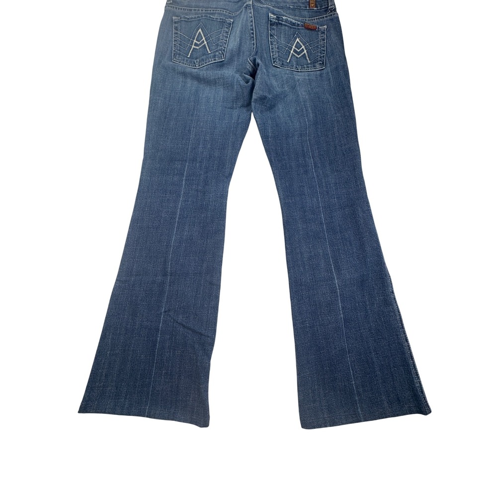 7 For All Mankind A Pocket Flare Jeans Medium Wash Denim Size 30 W